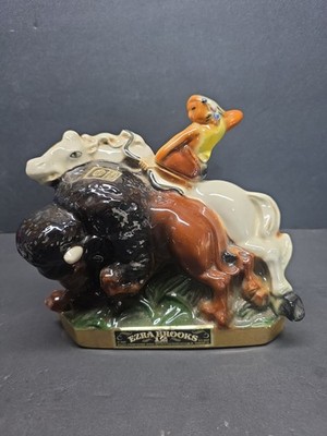 1960s Erza Brooks Buffalo And Horse Whiskey Bottle