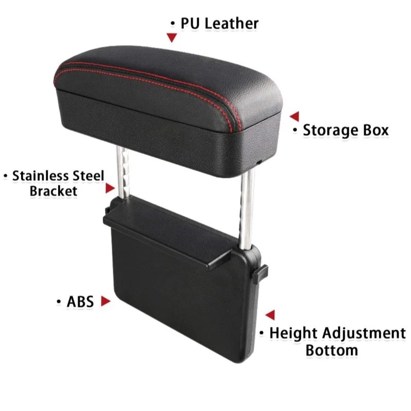 Reposabrazos de coche caja de almacenamiento almohadilla ajustable consola central automática extensión reposabrazos almohadilla Foto 3 de 4