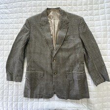 Anderson & Sheppard Savile Row Bespoke Sport Coat Mens 38 Houndstooth Jacket *