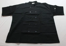 Uncommon Threads Men's Short Sleeve South Beach Chef Coat WR4 Black Size 2XL