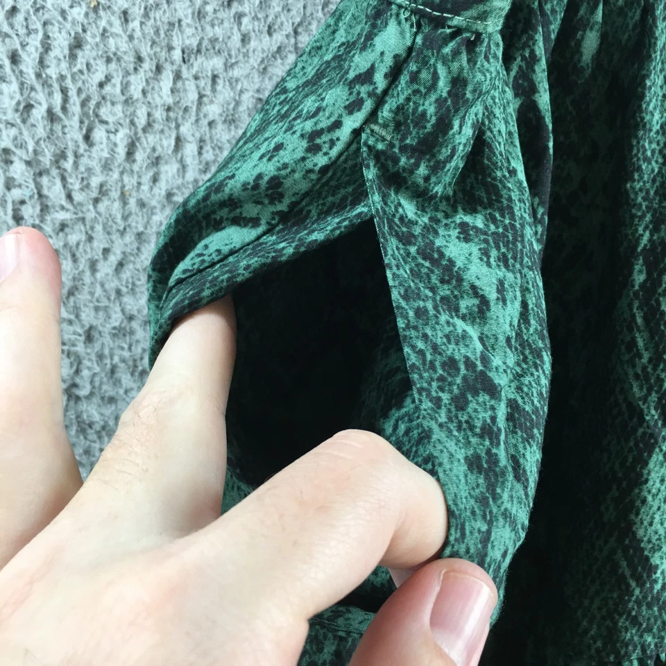 Falda Ava & Viv Línea A Mujer XXL Verde Estampado Serpiente Cintura Elástica Pull On Foto 4 de 4