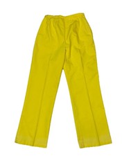 Womens 26 Vintage Sears Perma Prest Casual Pants Side Zip Yellow 60 s