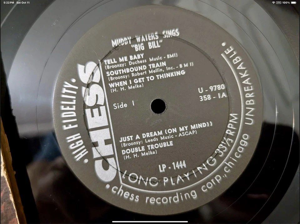 Muddy Waters Sings Big Bill Broonzy 1960 1st Press VG Vinyl LP  Mono - RARE - Image 2 of 4