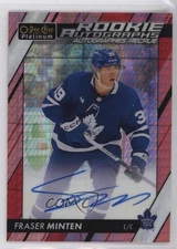 2023-24 O-Pee-Chee Platinum Rookie Red Prism /30 Fraser Minten #R-FM Auto RC