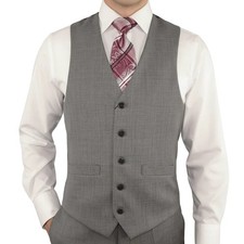 Men's RENOIR Vest Wool 140's Adjustable, Two Pockets 508-5 Lt Gray