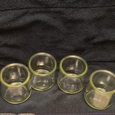 Lot of 6 Empty OUI Yogurt 5oz Pots GLASS JARS w/o Labels Crafts Storage Organize