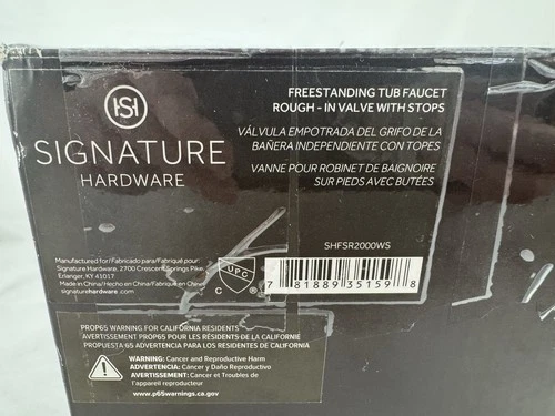 Signature Hardware SHFSR2000WS Freestanding Tub Filler Rough-In Valve 448006 - Picture 6 of 6