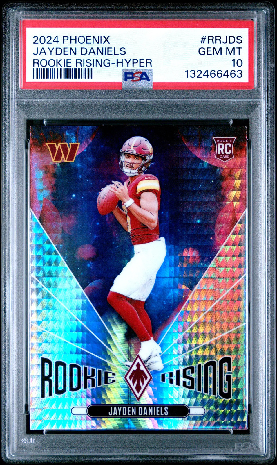 2024 Panini Phoenix Rookie Rising Jayden Daniels Hyper #RRJDS PSA 10