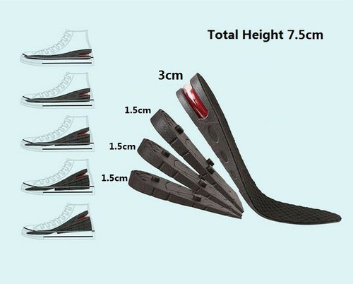 3cm 4.5cm 6cm 7.5cm Unisex Shoe Lift Height Increase Heel Insoles Insert Taller - Picture 2 of 7