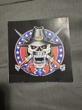 Vintage 1990s Csa Skull Swords Stars - Sticker