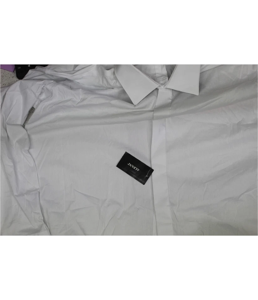 Camisa de Vestir Alfani Convertible Puño Blanca 17"-17.5" Cuello 34"-35" Manga Foto 3 de 3