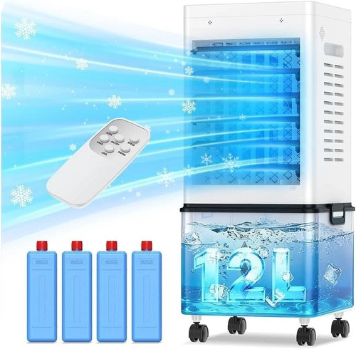 Portable Air Conditioner 45W 12L Tank 6 Modes 24H Timer Bladeless Oscillation –