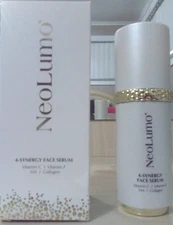 NEOLUMO 4-SYNERGY EYE SERUM-VITAMIN C & E+HA+COLLAGEN-1.0 fl oz/30 ml-NEW-SEALED