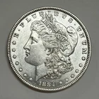 1884 Morgan Silver Dollar Hot 50 Vam 5 Doubled Ear About Uncirculated Condition