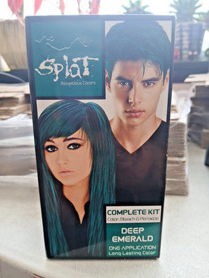 Splat Deep Emerald Green Semi Permanent Hair Color Dye Kit With Bleach NEW
