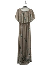 Show Me Your Mumu Dress Taupe Floral Size XL Maxi Pullover Elastic Waist