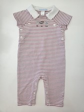 VTG Janie and Jack Boys 3-6 FARM ANIMAL Theme Red White Romper