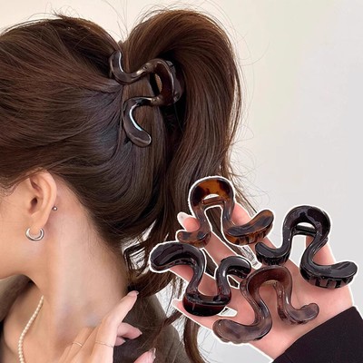 8cm Wave Hair Claw Solid Shark Clip Frosted Wavy Crab Clip Hair Clip Headwear  