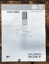 Sony RM-712 Remote Control Service Manual Original 