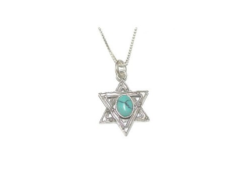 Oval Turquoise Sterling Silver Star of 