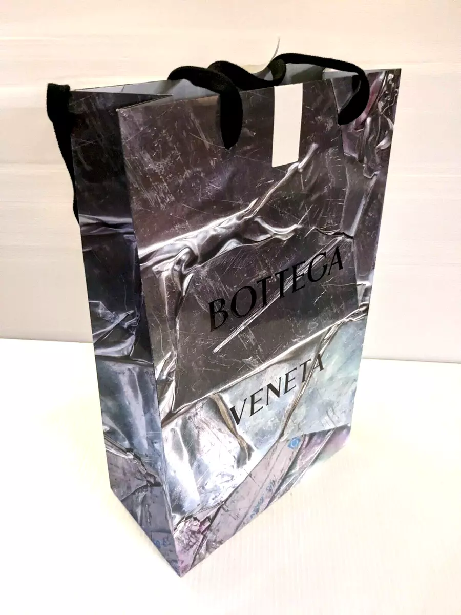 Authentic Bottega Veneta Large Metallic Paper Shopping Gift Bag 18