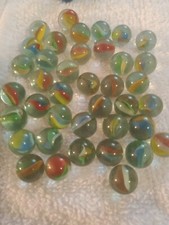 Lot Of 39 Vintage Glass Marbles King Vitro Agate Swirl Cat Eye