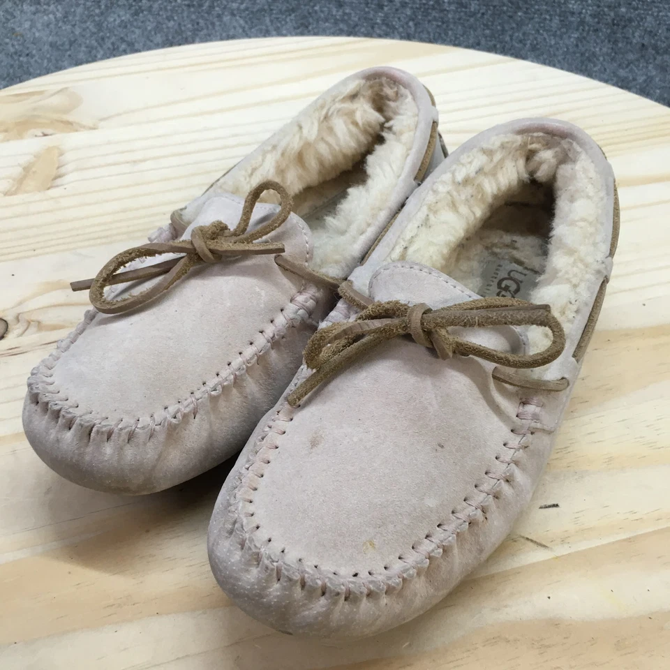 Zapatillas UGG Australia para mujer 5 mocasines Dakota beige cuero piel de oveja SN5612 Foto 3 de 4