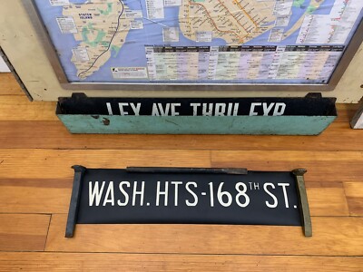 NYC VELLUM 1960'S SUBWAY ROLL SIGN WASHINGTON HEIGHTS 168th STREET UNDERGROUND
