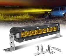 7/14/20/26/32/38/44/50IN Yellow Curved LED Light Bar Fog Off-Road for Trucks SUV