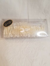 Lacey Legs Ivory Satin Garter NIB