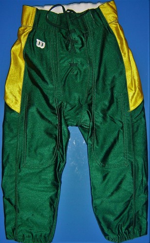 FOOTBALL PANTS - GREEN WITH YELLOW LEG 