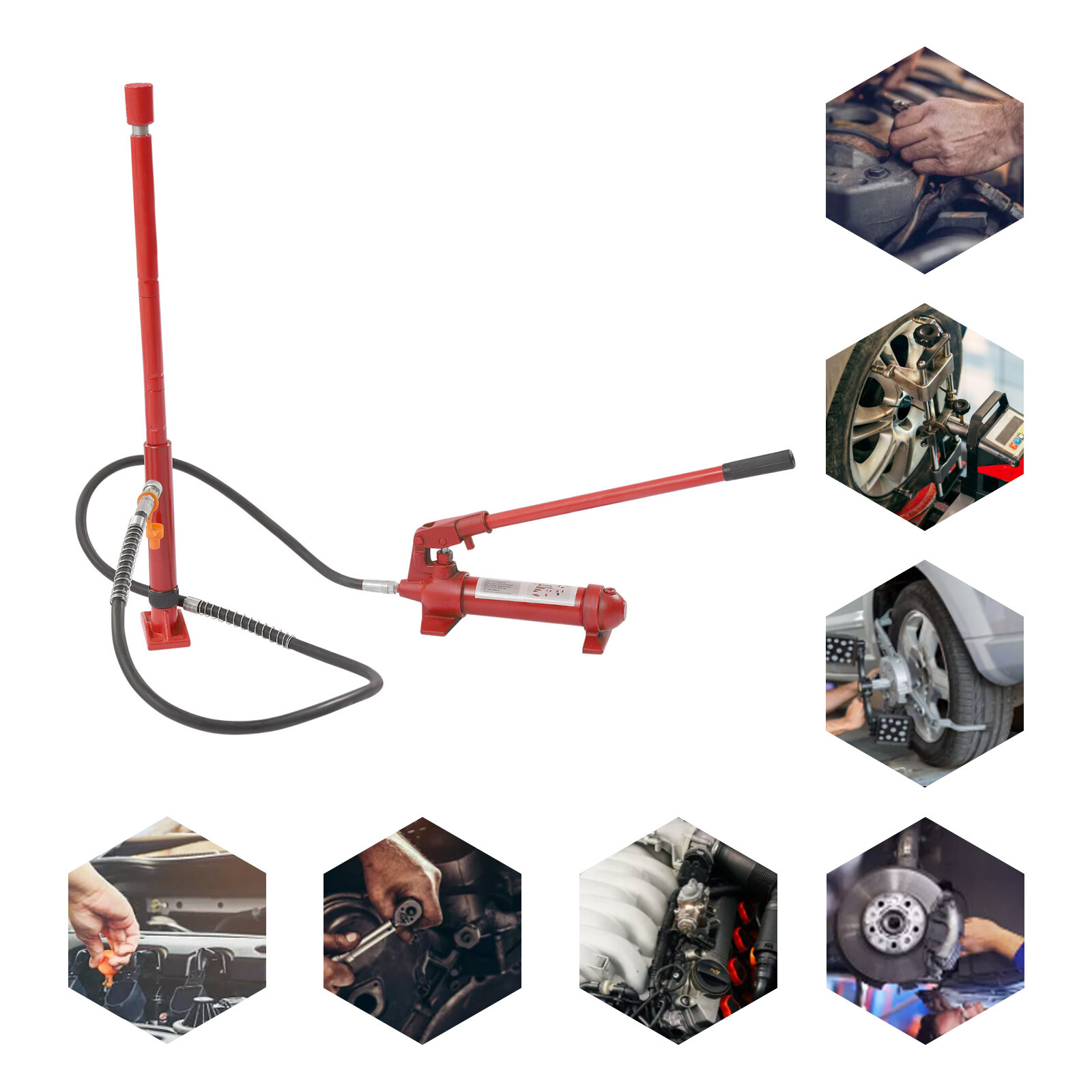 6 Ton Power Hydraulic Jack Body Frame Repair Kit Auto Shop Tool Lift