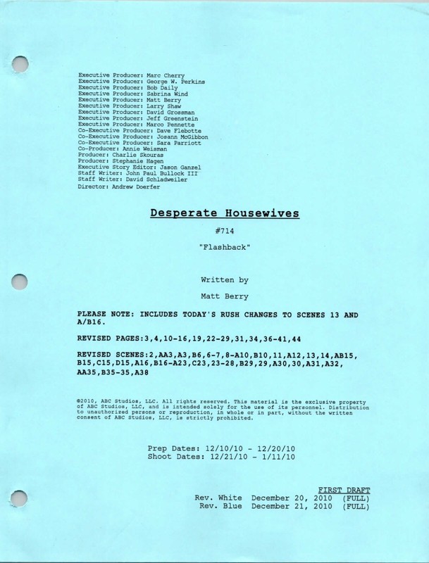 DESPERATE HOUSEWIVES' SERIES FLASHBACK SCRIPT FIRST DRAFT DEC 21, 2010 (copy)