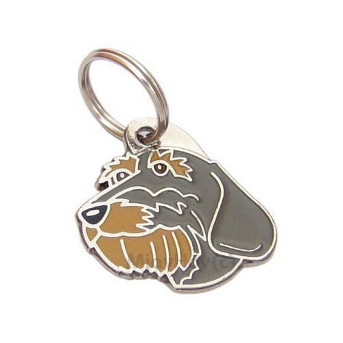 Dog name ID Tag, Dachshund wirehaired, Personalized, Engraved, Handmade, Charm - Picture 3 of 12
