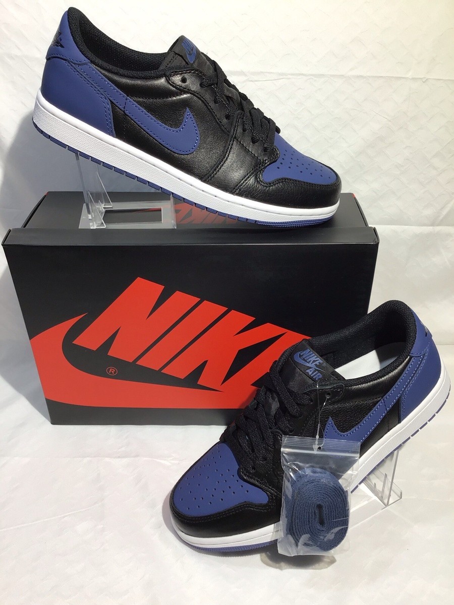 Air Jordan 1 Retro Low OG Black/Mystic Navy-White Men's 8