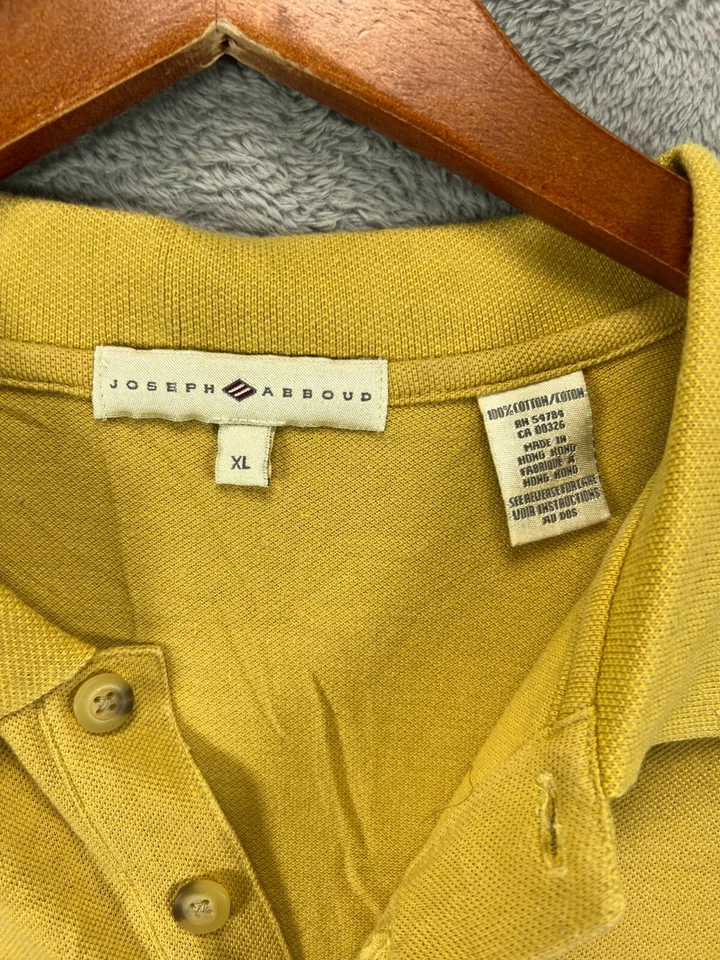 Joseph Abboud Hombres XL Camisas Polo Amarillo Tejido Piqué Manga Corta Algodón Informal Foto 2 de 4