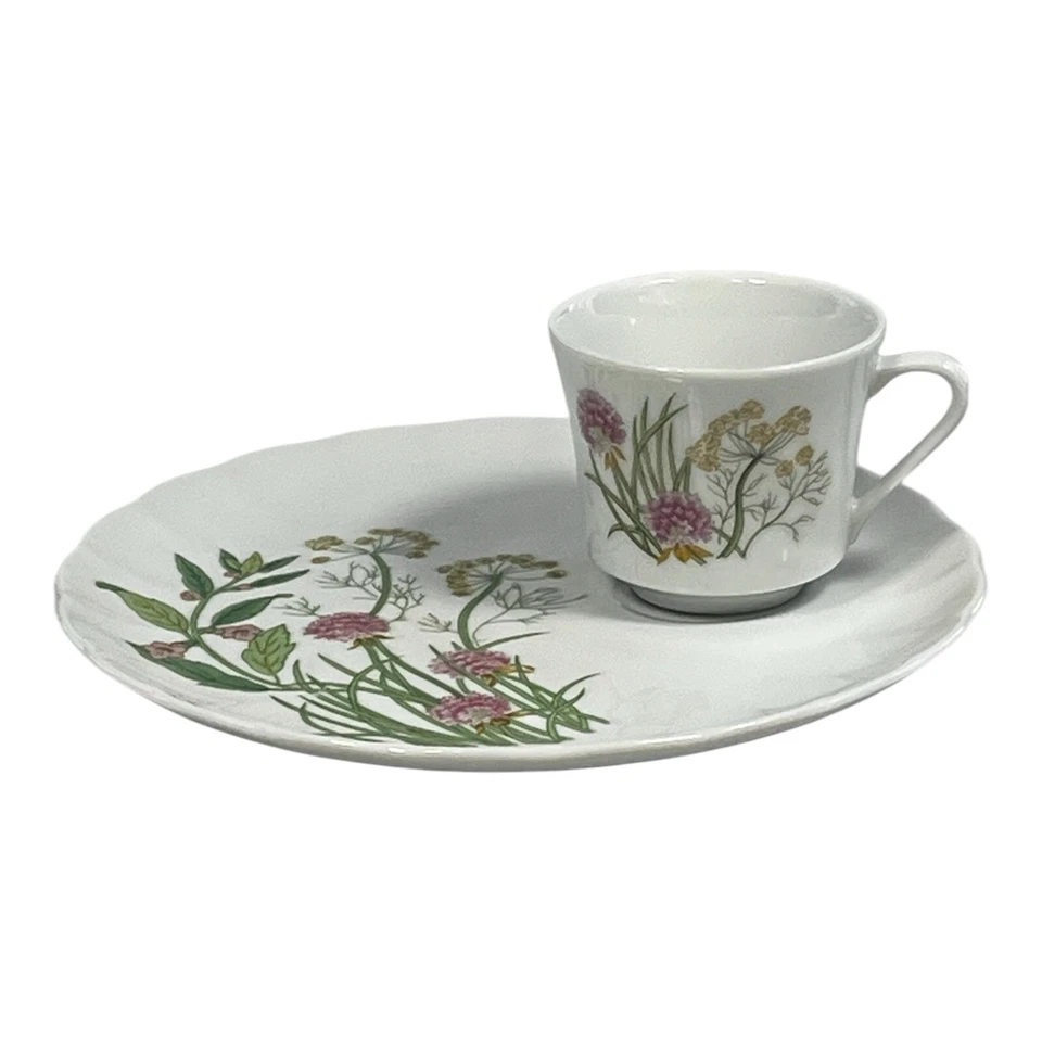 Juego de tazas y platillos/platos de postre Herbs & Spices de Shafford para 4 EXCELENTE Foto 2 de 4