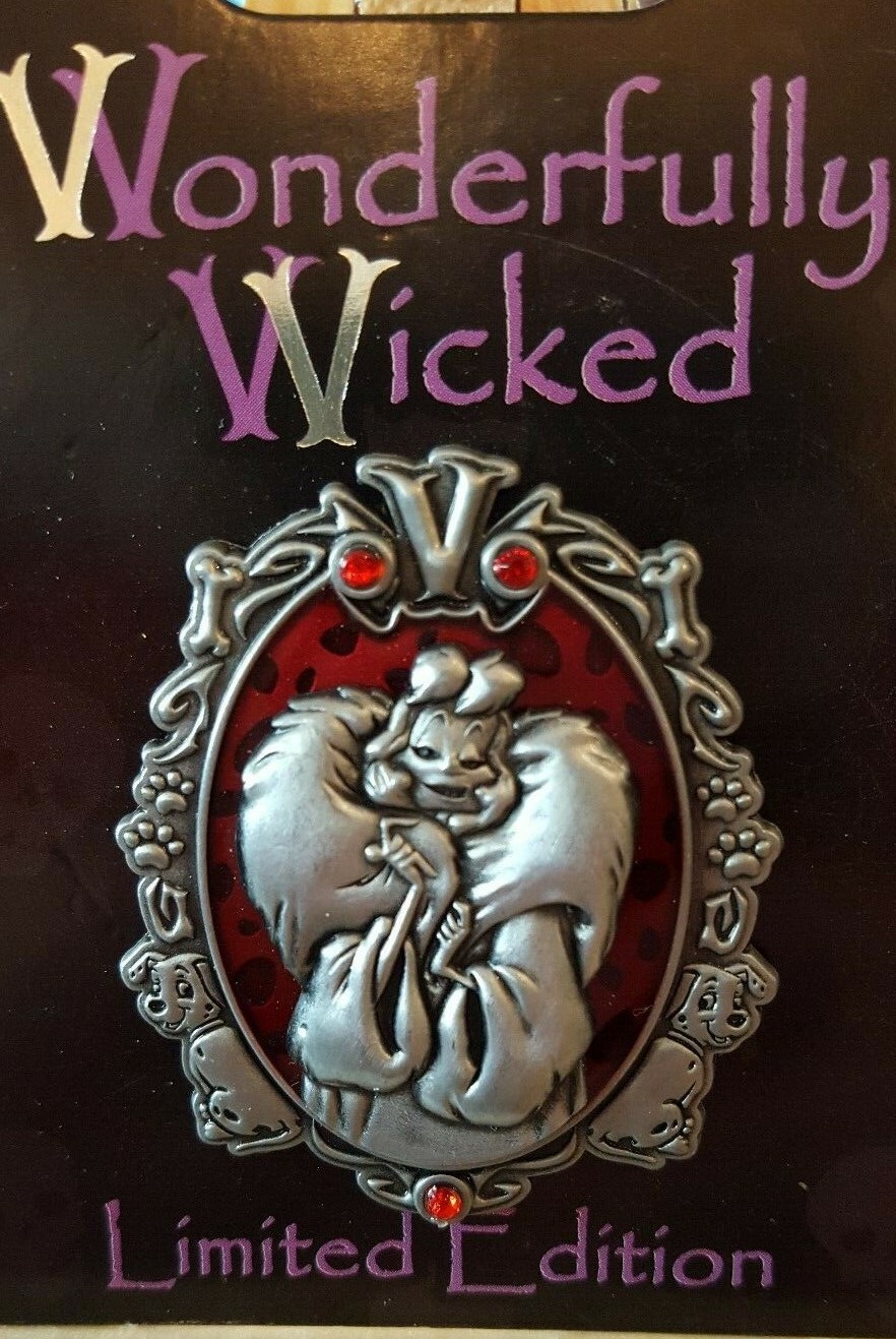 Pin 112642 Wonderfully Wicked Collection Cruella DeVil Jeweled LE 3000 NOC