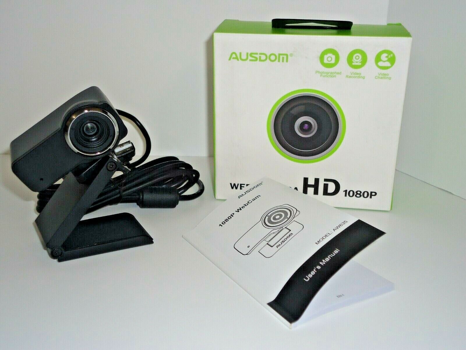 AUSDOM Web Camera HD 1080P - Black