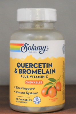 Solaray Quercetin & Bromelain Plus Vitamin C 90 Chewables QBC Plex Orange Sinus