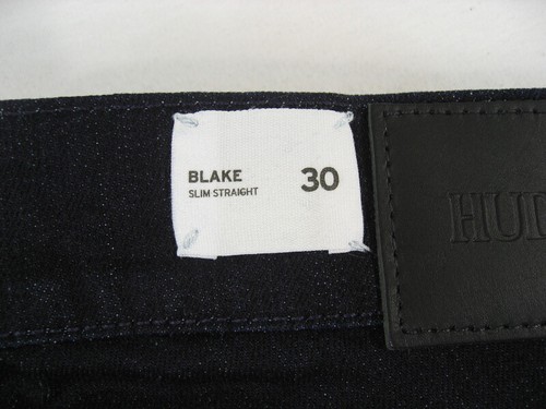 NUEVO CON ETIQUETAS HUDSON Blake Zip Fly Jeans Delgados Rectos Talla 30 Battle Royal (Índigo Oscuro) - Imagen 8 de 12