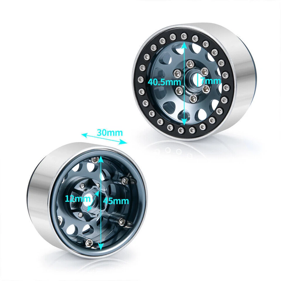 1.9" Beadlock Wheels Felgen - Für Axial 1/10 RC SCX10 II 90046 TRX-4 D90 Crawler - Bild 2 von 4