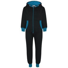 Kids Boys Fleece Contrast A2Z Onesie One Piece Blue All In one Jumpsuits 2-13 Yr