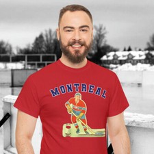 Montreal Canadiens Old Time Table Hockey Unisex Heavy Cotton Tee