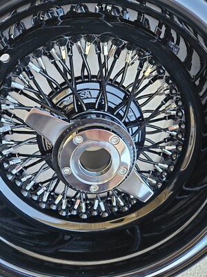 13x7 Zenith Style Chrome and BLACK Lowrider Wire Wheels rims