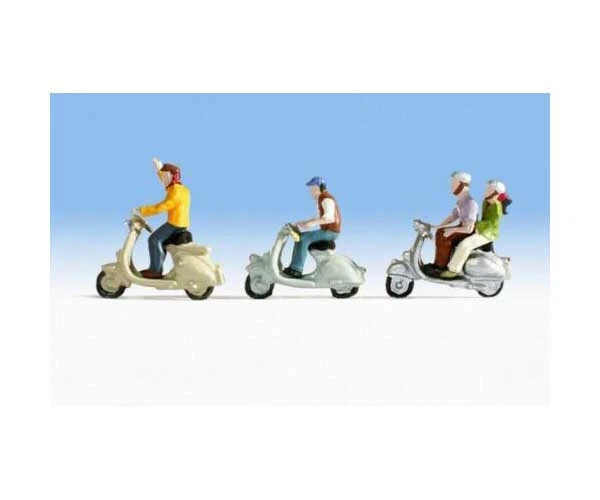 Noch Scala N 36910 set ragazzi con scooter Vespa 3 Pezzi Nuovi OVP