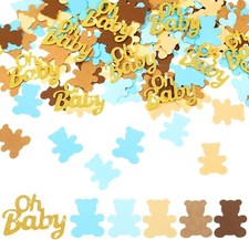 500 Pcs We Can Bearly Wait Baby Shower Decorations Bear Brown, Blue