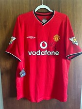 BNWT Signed by #27 Silvestre Manchester United 2001/02 home L shirt