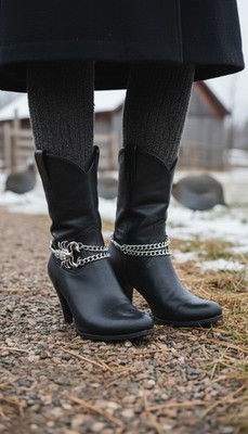 Women Boot Silver Metal Chain Bracelets Shoe Anklet Bling Scorpion Charm Jewelry