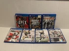 Sony PS4 Video Game Lot (7 Total Games) Apex, GTA 5, The Division, NHL, Madden